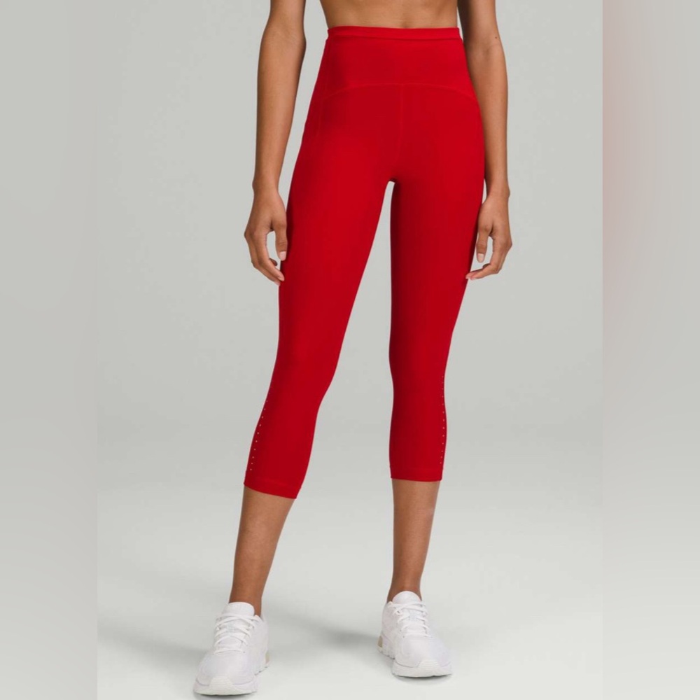 NWT Lululemon Swift Speed HR Crop 21" - Size 6 Dark Red